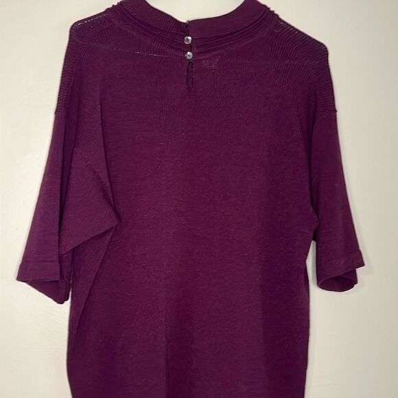 Vintage Helen Hsu Purple Short Sleeve Top Size  1X - Picture 9 of 10